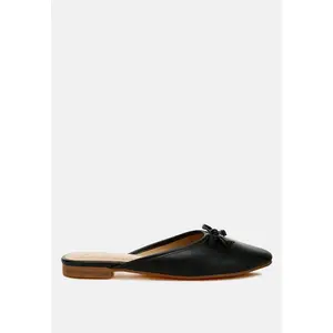 London Rag Womens Eras Bow Slip-On Flat Mules 8.5