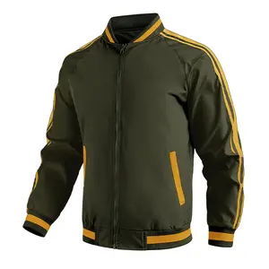 Men's Spring & Fall Baseball Collar Jacket – Patchwork Colorblock Design, Zipper Closure, Suitable for Street Style & Everyday Wear