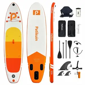 Orange Inflatable Stand Up Paddle Board for Adults – 10'6" x 33.6" x 6", 400Lb Max Load – Includes Oar, Fins, Pump – Superior Stability & Resistance