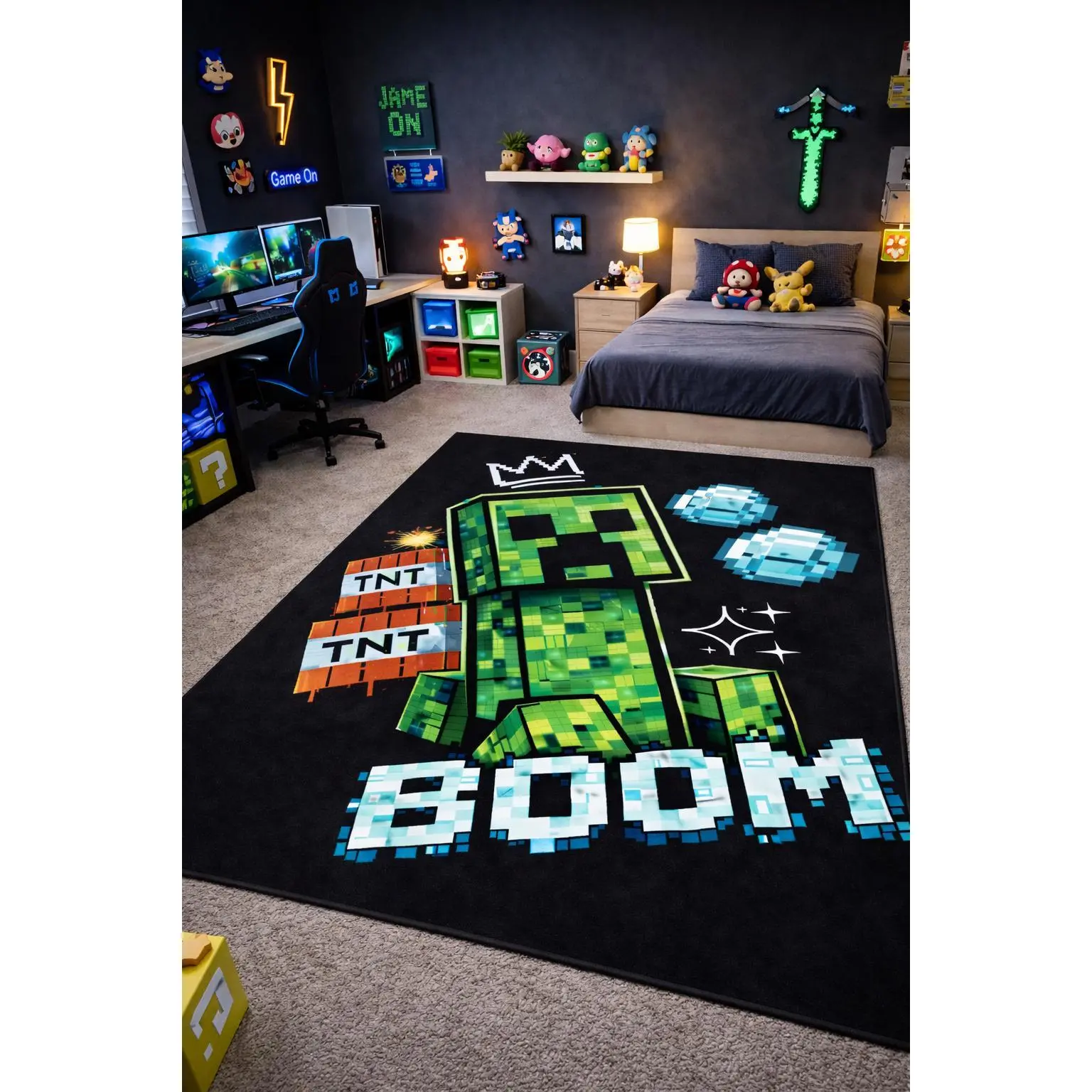 Pixel Gamer Rug – Washable Non Slip Carpet