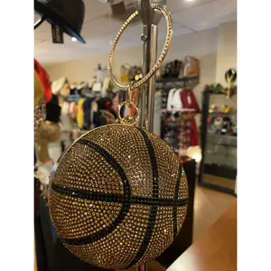 Mini Bling Gold Basketball Clutch