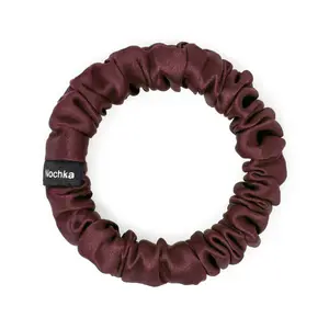Cabernet Ultra Skinny Scrunchie – 100% Pure Mulberry Silk, Perfect for All Hair Types