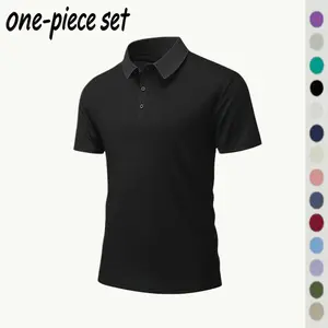 Men’s Summer Polo Shirt Set – Solid Color, Casual Design, Stylish and Versatile, suitable for leisure, business, and sports occasions; combo set available Plain Shortsleeve