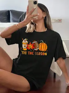 Turkey Football Outfit Kids Adults Mens Boys Thanksgiving T-Shirt