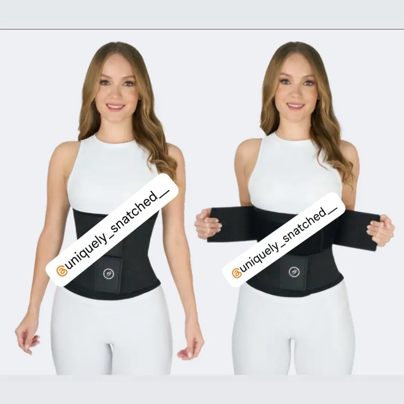 Uniquely Snatched Colombian Waist Trainer - Black with Pink Logo, Dual Adjustable Bands for Custom Fit & Maximum Compression Support, Premium Design
