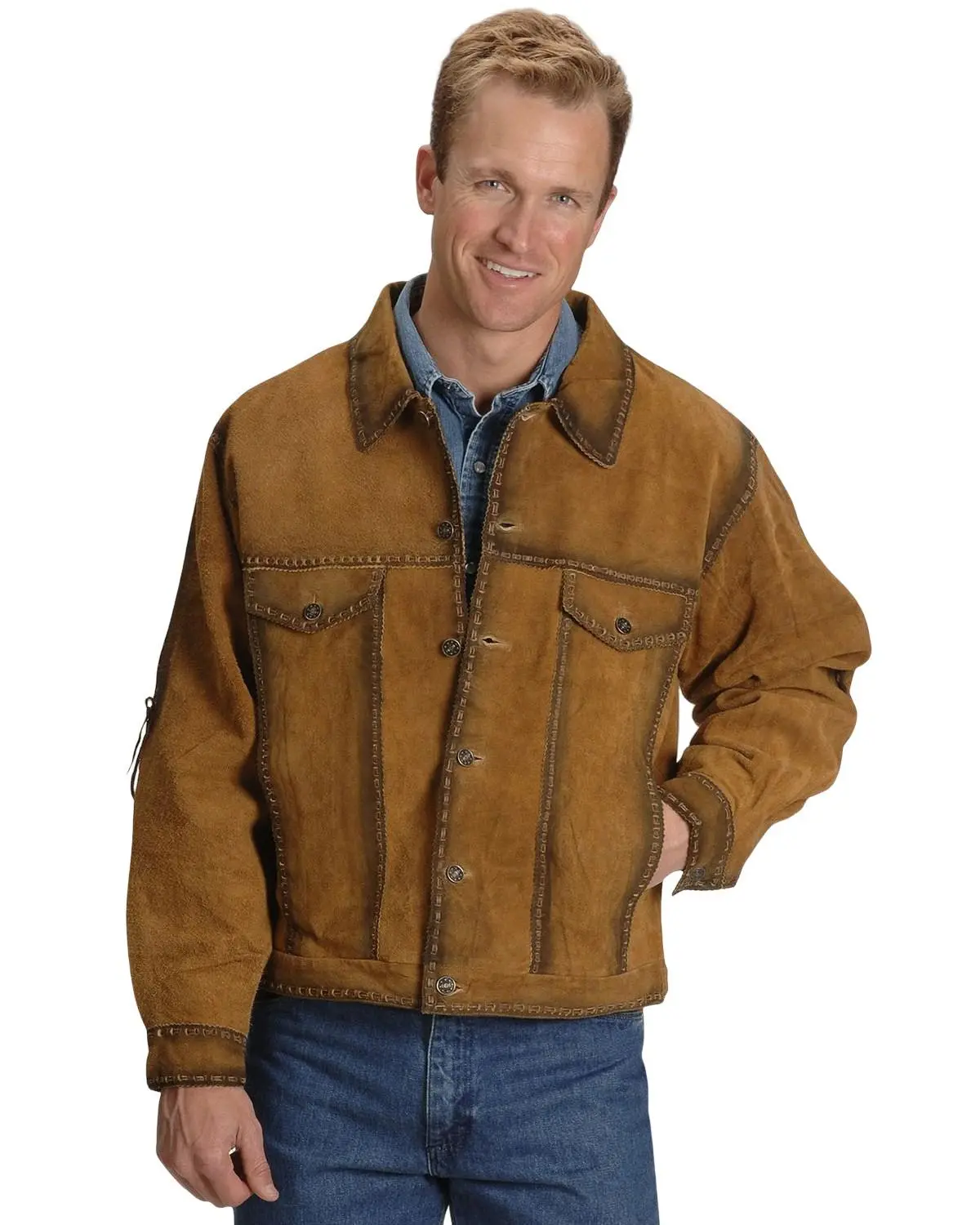 Kobler Leather Men's Rusty Suede Jacket - Rusty Acorn Kobler Leather Men's Rusty Suede Jacket - Rusty Acorn