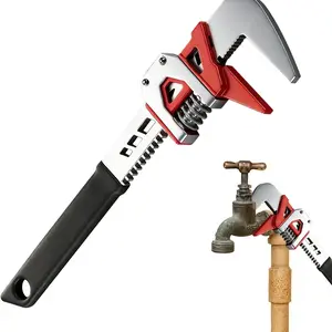 Adjustable Wrench, Heavy-Duty Portable, Wide Opening Crescent Shape, Durable Steel Tool, Ideal for Kitchen, Bathroom, Entryway, Game Room