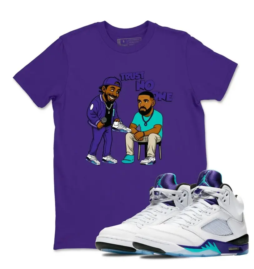 Outfit Wear with Jordan 5 Grape Sneaker Matching T Shirt Purple, Jordan 5 Grape Shirt Women, Gildan 5000 Unisex T shirt, Design Printed T-Shirt, Classic Fit