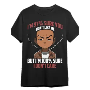 Boondocks t-shirt 333927 men's short-sleeved fun pattern T-shirt series, black PR