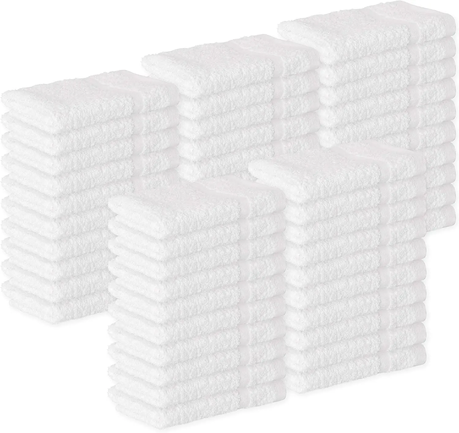 24 Pack Cotton Washcloths Set - 100% Ring Spun Cotton, Premium Quality Flannel Face Cloths, Highly Absorbent and Soft Feel Fingertip Towels (White)