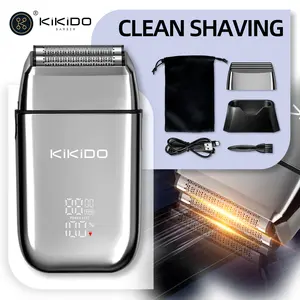 Kikido Professional Foil Shaver for Men Barber, Electric Beard Face Shaver, Rechargeable LED Display 10000+ RPM Close Clean Shaving