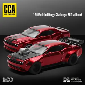 CCA 1:36 Scale for DODGE Challenger DIY Kit - Zinc Alloy, Opening Doors & Pull-Back Action, Collectible Model Toy - Perfect for Halloween & Christmas Gifts for winter Ramadan Mubarak