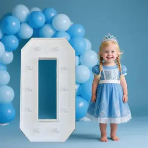 3FT/36 Inch Light Up Marquee Letter A-Z, White Frame KT Board Plug-in with Bracket White LED Decorative Light for Birthday Party Anniversary Decoration (O)