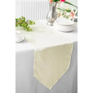 13.5"x108" Satin Table Runner - Ivory (1pc)