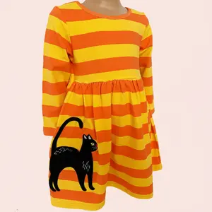 Orange Striped Cat Dress