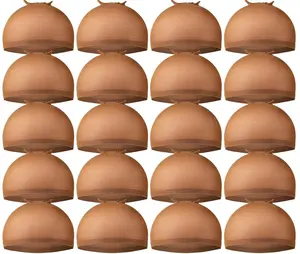 20PCS Brown Wig Caps ‍️ Breathable Nylon Stocking Caps | Elastic & Natural Fit for Lace Front Wigs