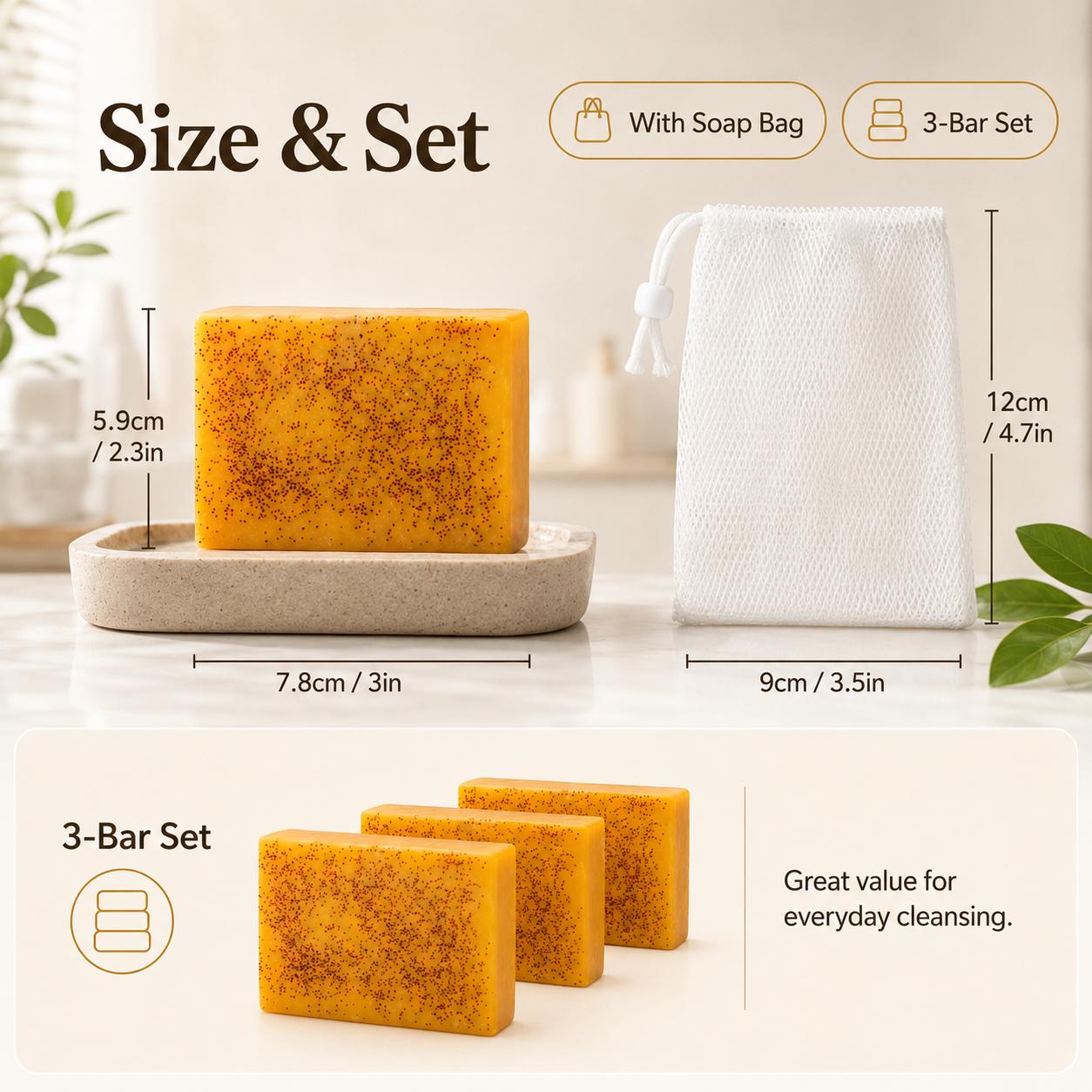 Turmeric Bar Soap with Lemon & Kojic Acid - Shea, Tea Tree Infused Gentle Brightening Soaps, Daily Face & Body Care Cleanser, Sensitive Skin Repair, Summer Acne Care Multi-Pack with Bubble Net & Saver Bag Set, Face Care, Solid Bar Turmeric Bar Soap with Lemon & Kojic Acid - Shea, Tea Tree Infused Gentle Brightening Soaps, Daily Face & Body Care Cleanser, Sensitive Skin Repair, Summer Acne Care Multi-Pack with Bubble Net & Saver Bag Set, Face Care, Solid Bar