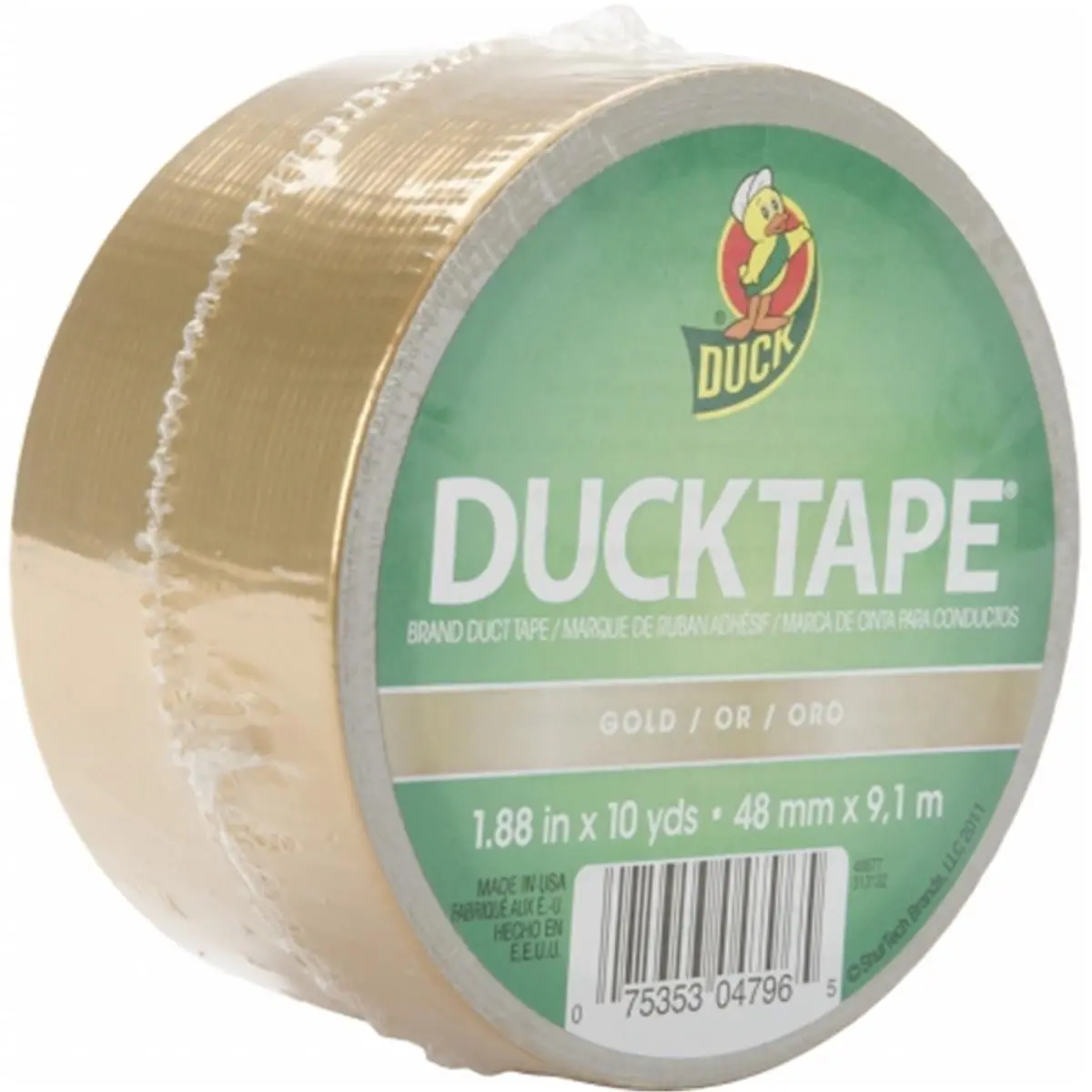 212 MAIN Colored Ducktape, Duck Brand Adhesive Tape - 1.88 in. Wide, 10 yd Roll, Gold for DIY, Scrapbooking & Stamping Projects