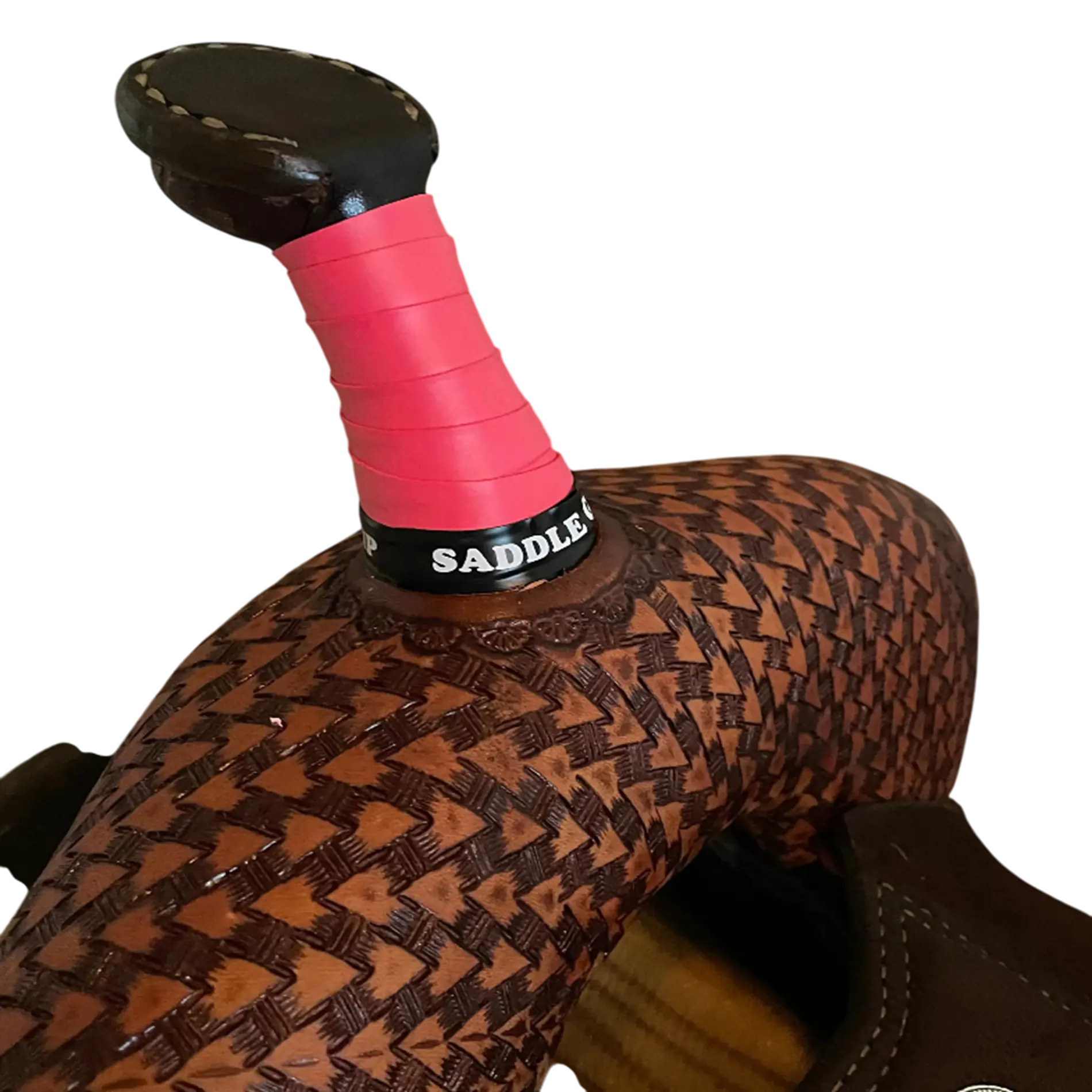 Saddle Grip Barrel Racing Horn Wrap 3 Pack - Let'r Rip Red Affordable Personalization