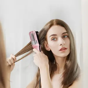 [REJIE] Automatic Electric Hair Clipper, Multifunctional Rechargeable Hair Split End Trimmer, Portable Cordless Hair Trimmer, Hair Care Tool for Gifts, Pink Portable Cordless Hair Straightener