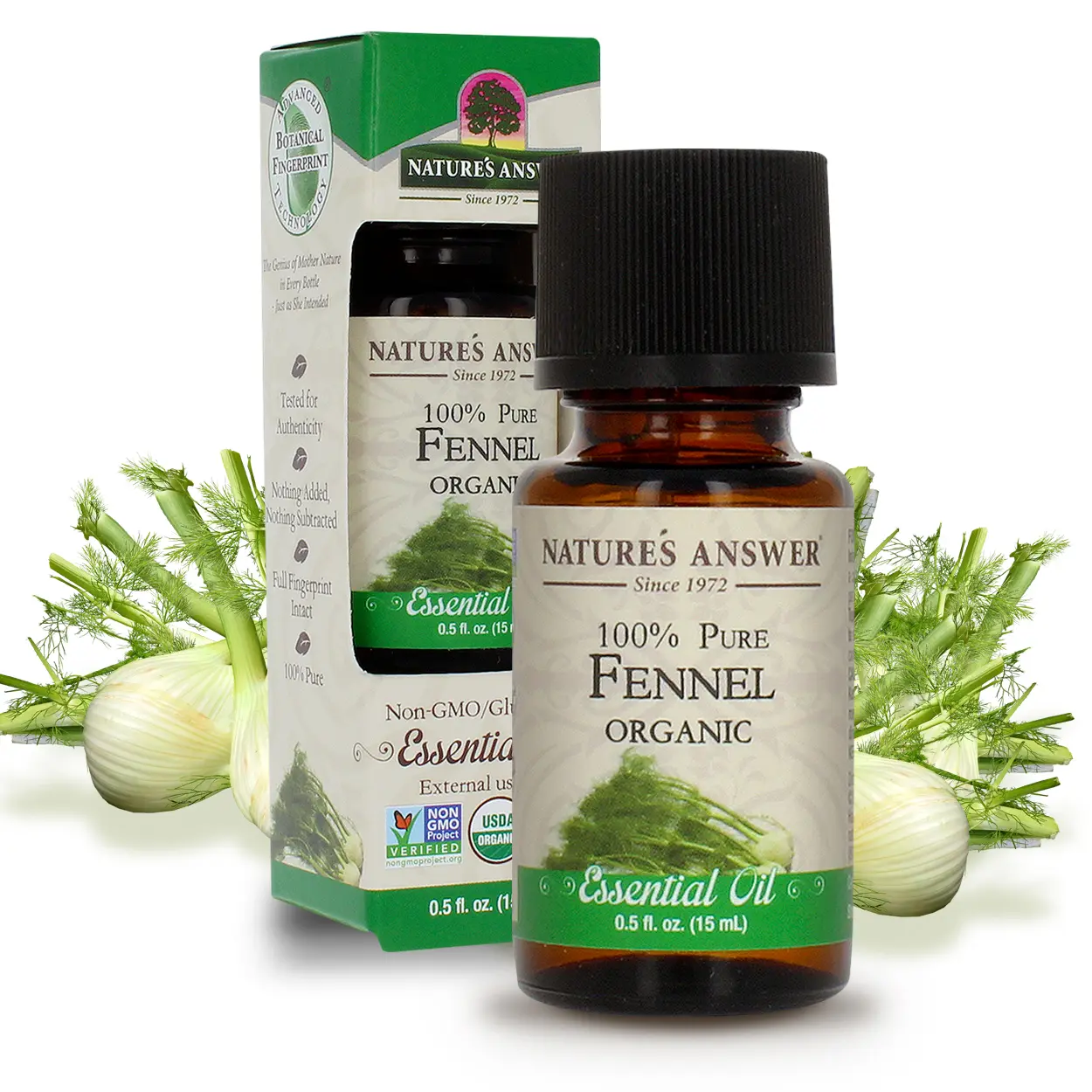 Nature’s Answer USDA Organic Sweet Fennel Essential Oil, 100% Pure, 0.5 fl oz. (15ml) | Natural Aromatherapy Oil for Diffuser/Humidifier, Steam Distilled | Made in USA