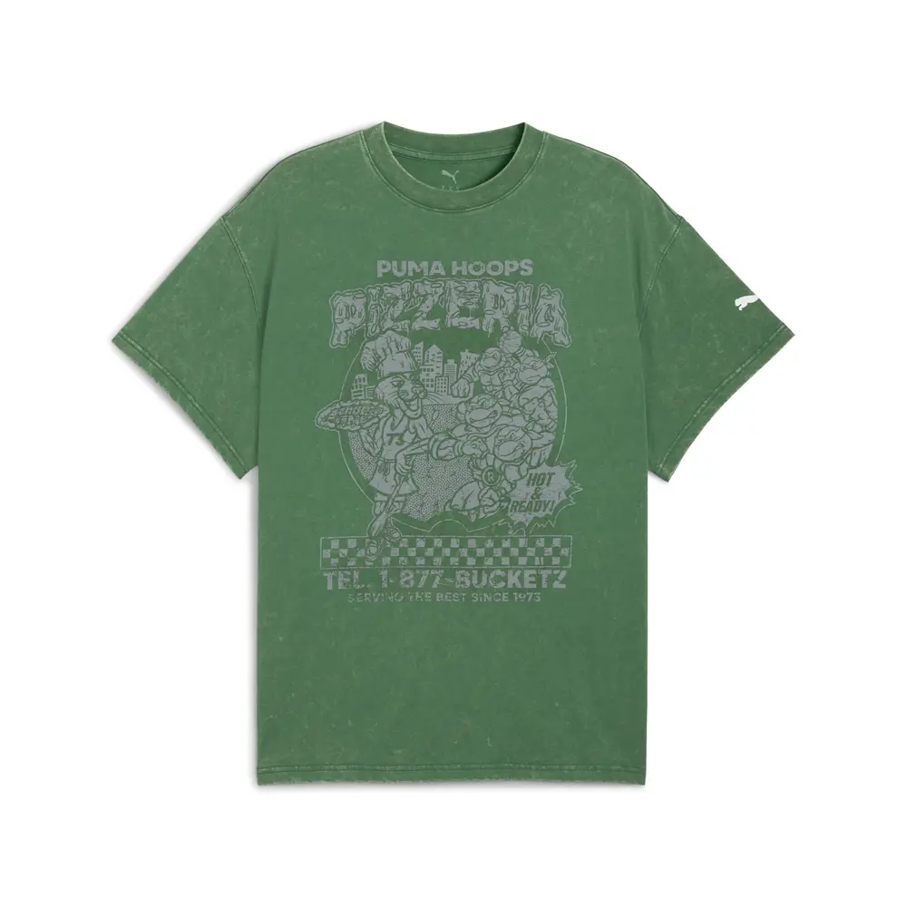 PUMA Mens X Teenage Mutant Ninja Turtles Hoops Graphic Crew Neck Short Sleeve Casual Tops Casual - Green