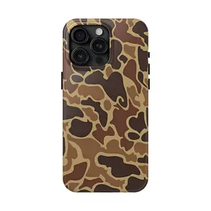 Vintage Ol School Duck Hunting Camo Phone Case iPhone 17 16 15Pro, 14, 13, 12, 11, 8, XR Mini, Pro Max, Plus Accessories Protection unisex funny