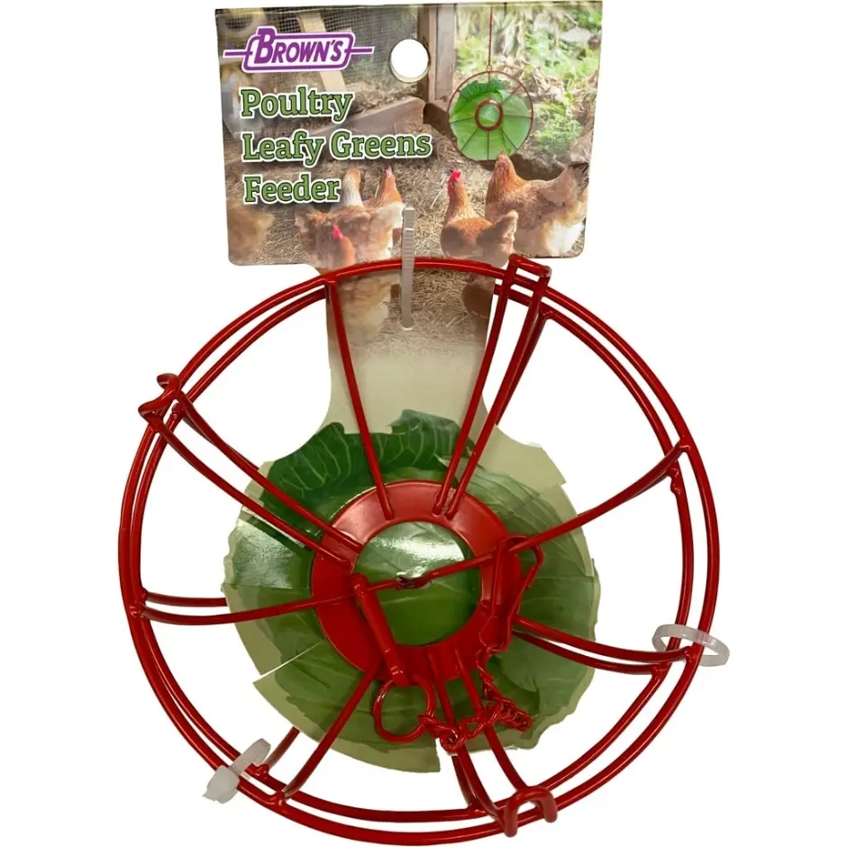 Browns 51818 Poultry Feeder - 4.5 in Greens Dispenser, Easy-Wash Design for Farm Poultry