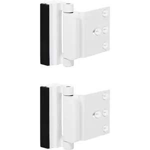 2 Pack Reinforcement Childproof Night Locks with 8 Screws - 800 Lbs Pressure Resistant Security Safety Lock, White
