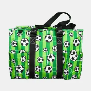 Here For The Goals with Black Trim Large Organizer Tote Carrying Bag Durable Folding Bag