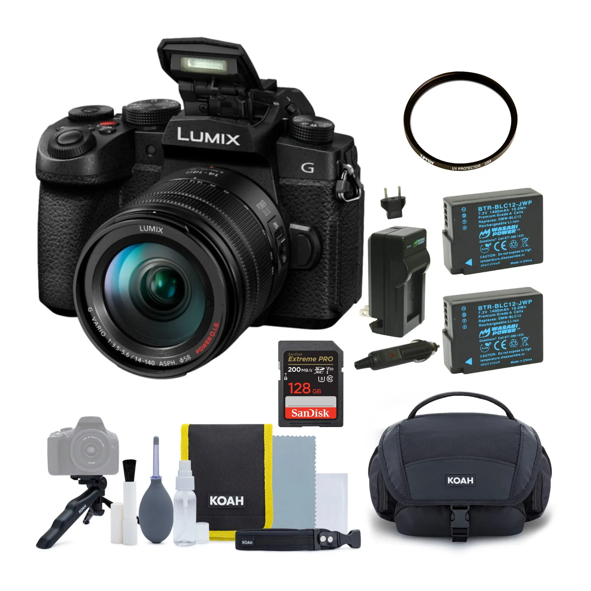 Panasonic LUMIX G97 Micro Four Thirds Mirrorless Camera (Black) with 2 Batteries and Charger Bundle