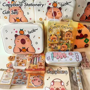 Capybara Themed Stationery Gift Set (gift Bag/handbag) Includes Notebook, Soft Grip Pen, Pencil Case and Accessories - Perfect for Studying, Graduating, Diary and Birthday Gifts, Party Gifts, Student Essentials