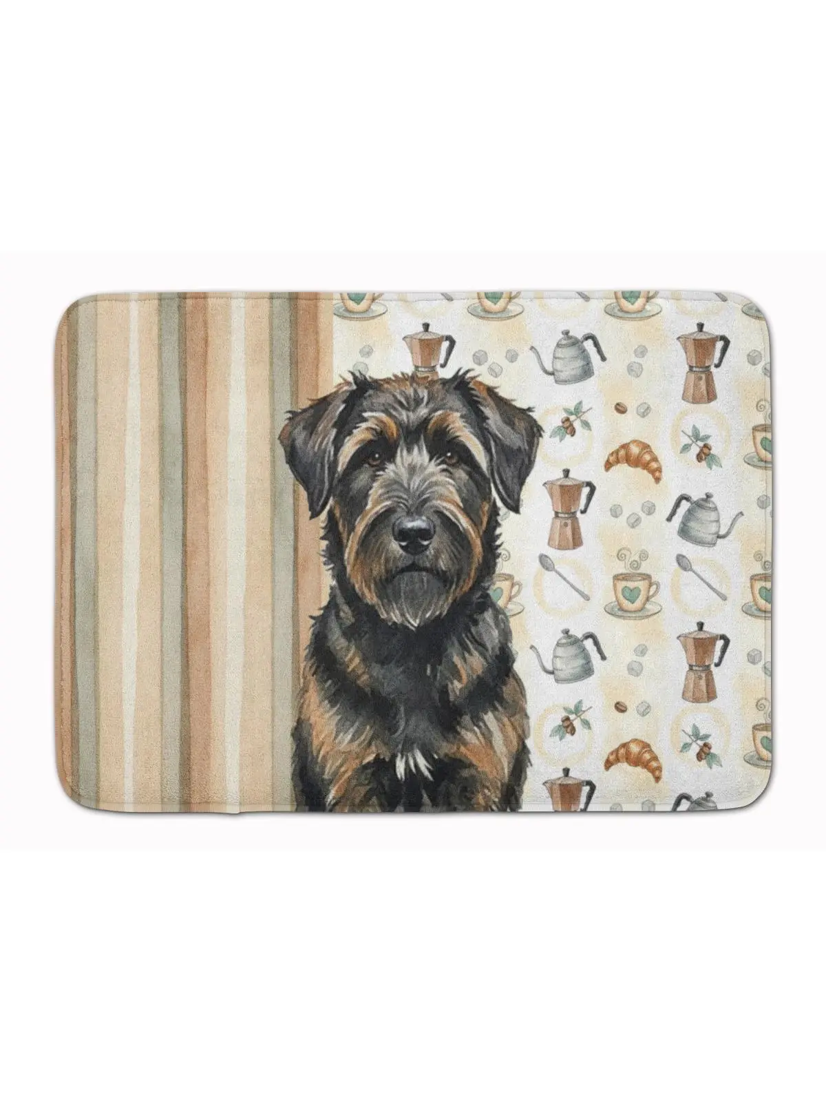 Carolines Treasures WDK7334RUG 19x27 in. Brindle Bouvier Des Flandres Animal-Inspired Art-Themed Cushioned Coffee Bar Memory Foam Kitchen Mat, Animal-Inspired Kitchen Rugs, Art-Themed Kitchen Rugs