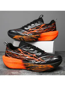 Men's Mesh Sports Shoes, Summer Breathable Lightweight Thick Sole Running Shoes, Soft Bottom Shock Absorption, Versatile Casual Shoes