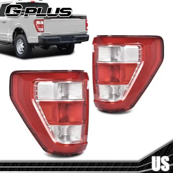 G-PLUS Durable ABS Tail Lights Pair - Car Brake Lamps (RH & LH) for 21-23 Ford F150 XL (w/o Blind Spot), Car Lighting Accessories