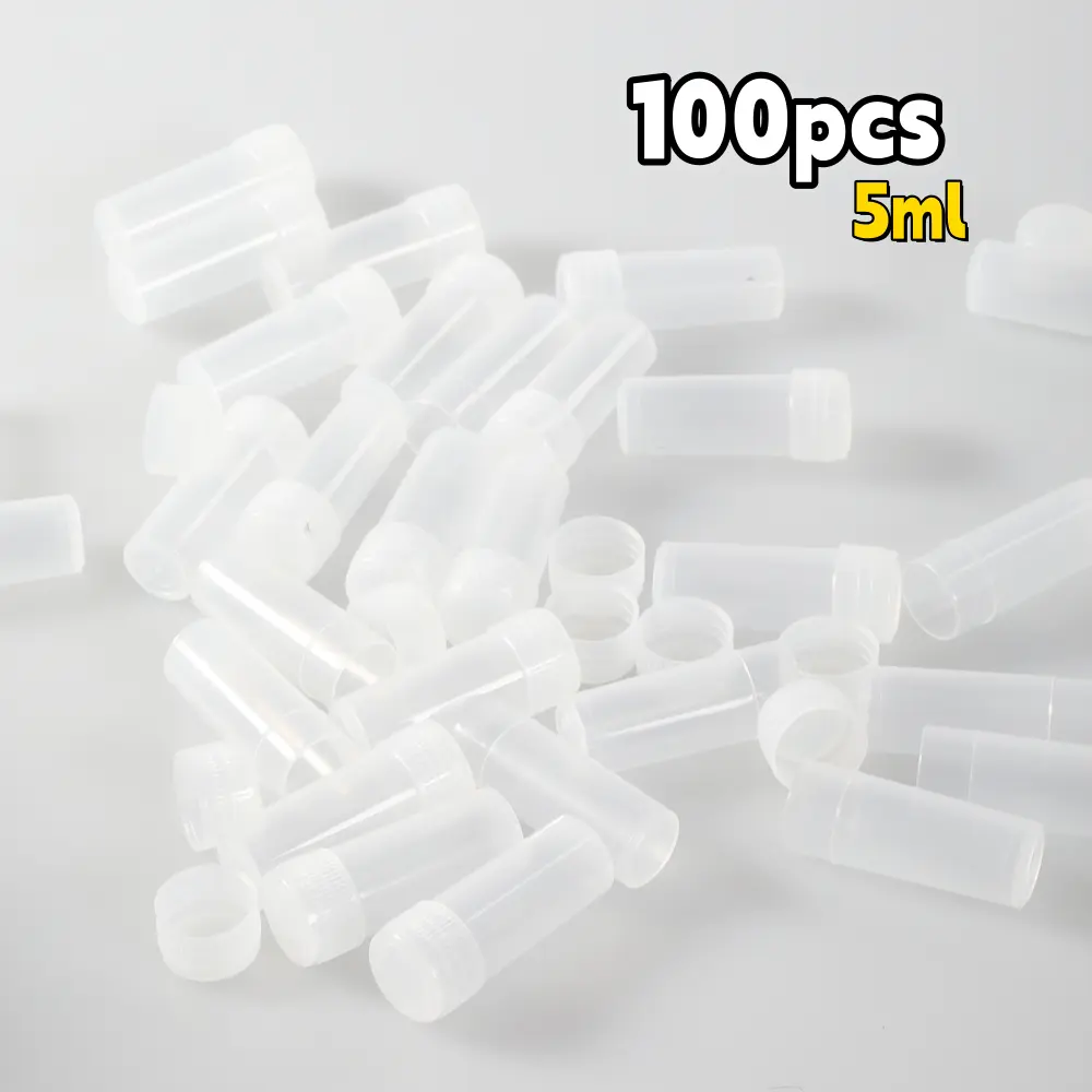 100PCS 5ML Semi-Transparent Mini Plastic Healthcare Medicine Bottles with Leak-Proof Caps, User-Friendly Travel Containers for Storing Pills, Capsules, Sports & Outdoor Accessory