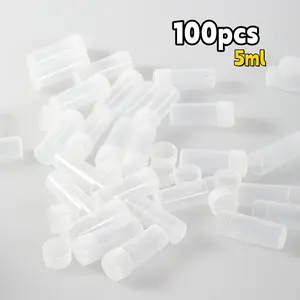 100PCS 5ML Mini Plastic Medicine Bottles with Leak-Proof Caps, Semi-Transparent Travel Containers for Storing Pills, Capsules, User-Friendly Sports & Outdoor Accessory