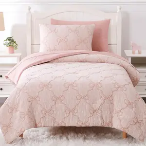 Twin Comforter Set with Sheets for Girls-5 Pieces Twin Bedding Sets with Pink Comforter, Sheets, Pillowcase & Sham for  (Pink Diamond, 66" X 86")