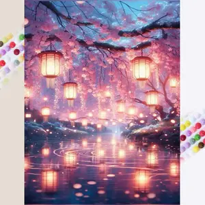 Cherry Blossom Tree Pattern DIY Diamond Arts Colorful Painting Kit without Frame, DIY 5D Diamond Arts Colorful Painting Kit, Wall Art Decor for Home, Diamond Painting Kits