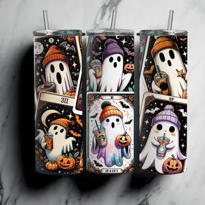 Halloween Ghostly Tarot Card 20 oz Tumblers - Perfect for Festive Parties - Bottle, Drinkware
