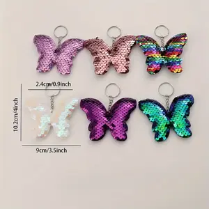 Cute Butterfly Keychain - Sequin and Sparkly, Vibrant Charm