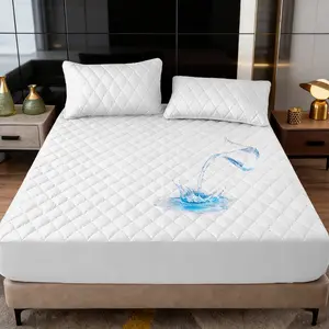 Waterproof Mattress Protector Set Soft Noiseless Deep Pocket 16 Inch Bed Sheets with 2 illowcases Breathable Fitted Sheet for Kids Pets and Everyday Protection