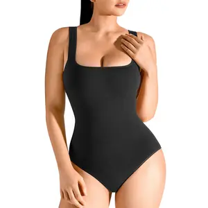 FeelinGirl Seamless Tummy Control Waist Slimming Bodysuit Shapewear Basic Womenswear Underwear Adjustable Comfort Lady Fits Triangle