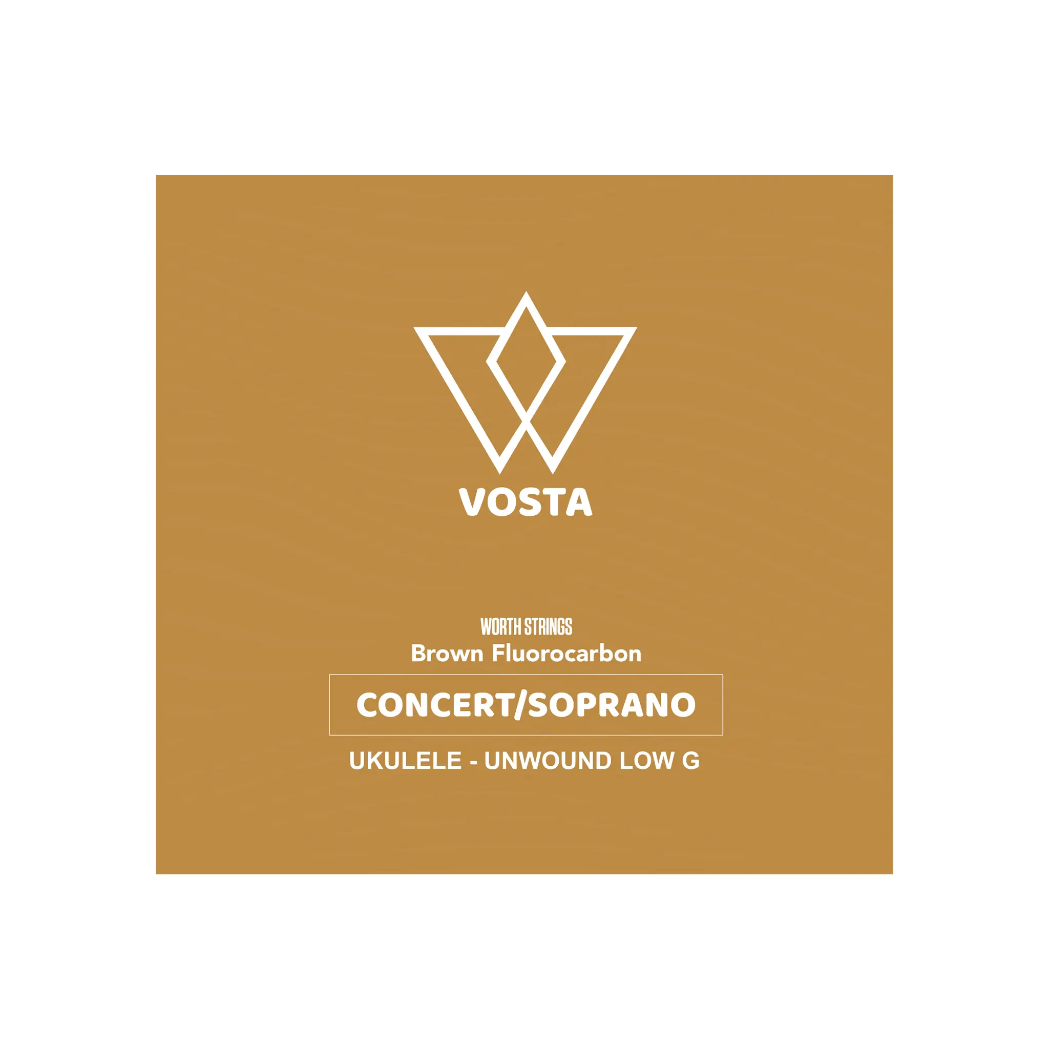 Worth Brown by Vosta Fluorocarbon Soprano/Concert Ukulele Strings - Unwound Low G