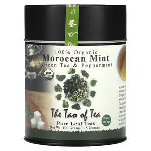 The Tao of Tea 100% Organic Green Tea & Peppermint, Moroccan Mint, 3.5 oz (100 g)