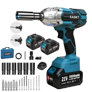 738 Ft-LBS High Torque 1/2" Cordless Impact Wrench | 21V Power Impact Gun w/2×4.0Ah Batteries & 6 Sockets for Car Tire & Auto Repair