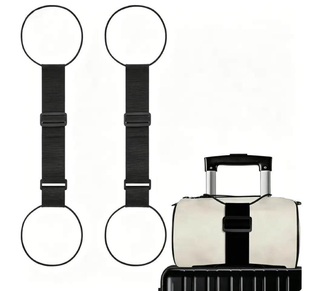 【Father's Day Gift】Adults' 2Pcs Adjustable Elastic Luggage Straps for Suitcases - Durable Safety Belt, Portable Travel Accessory for Business Trips, Secure Fit, Connect Bags, Festive Gift Essential, Daily Commutes