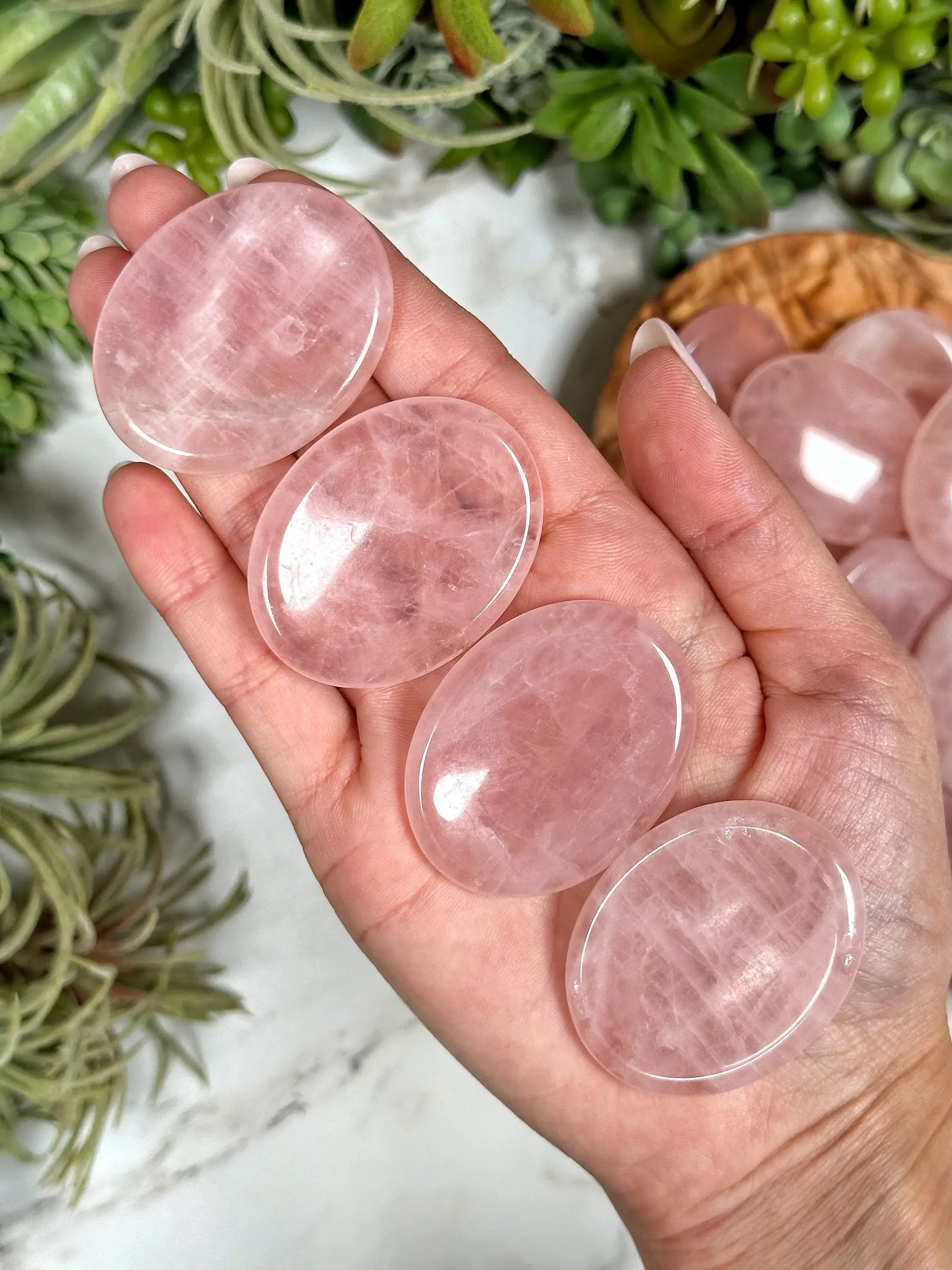 Rose Quartz Calming Stone Healing Crystals 45mm  Pink Pocket Worry Crystal Chakra Healing Stones Heart Chakra  Love