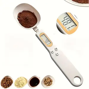 Digital Measuring Spoon | High Precision 0.1g Accuracy | Rechargeable Kitchen Scale for Ergonomic Handle with USB Charging | Multi-Use for Coffee, Tea, Spices | Easy-to-Read Display | Durable Plastic, Baking Essentials | Utensils White(With Two Spoons)
