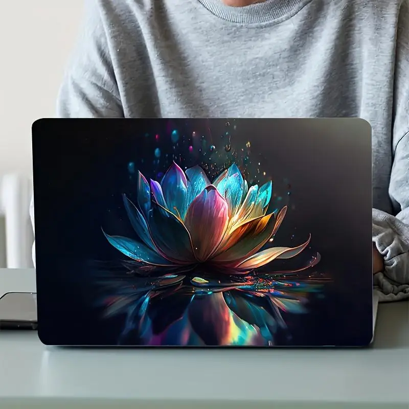 Lotus Pattern Laptop Skin Sticker, Self Adhesive Laptop Protective Film, Easy to Apply, Suitable for Laptop, Car Exterior Accessories